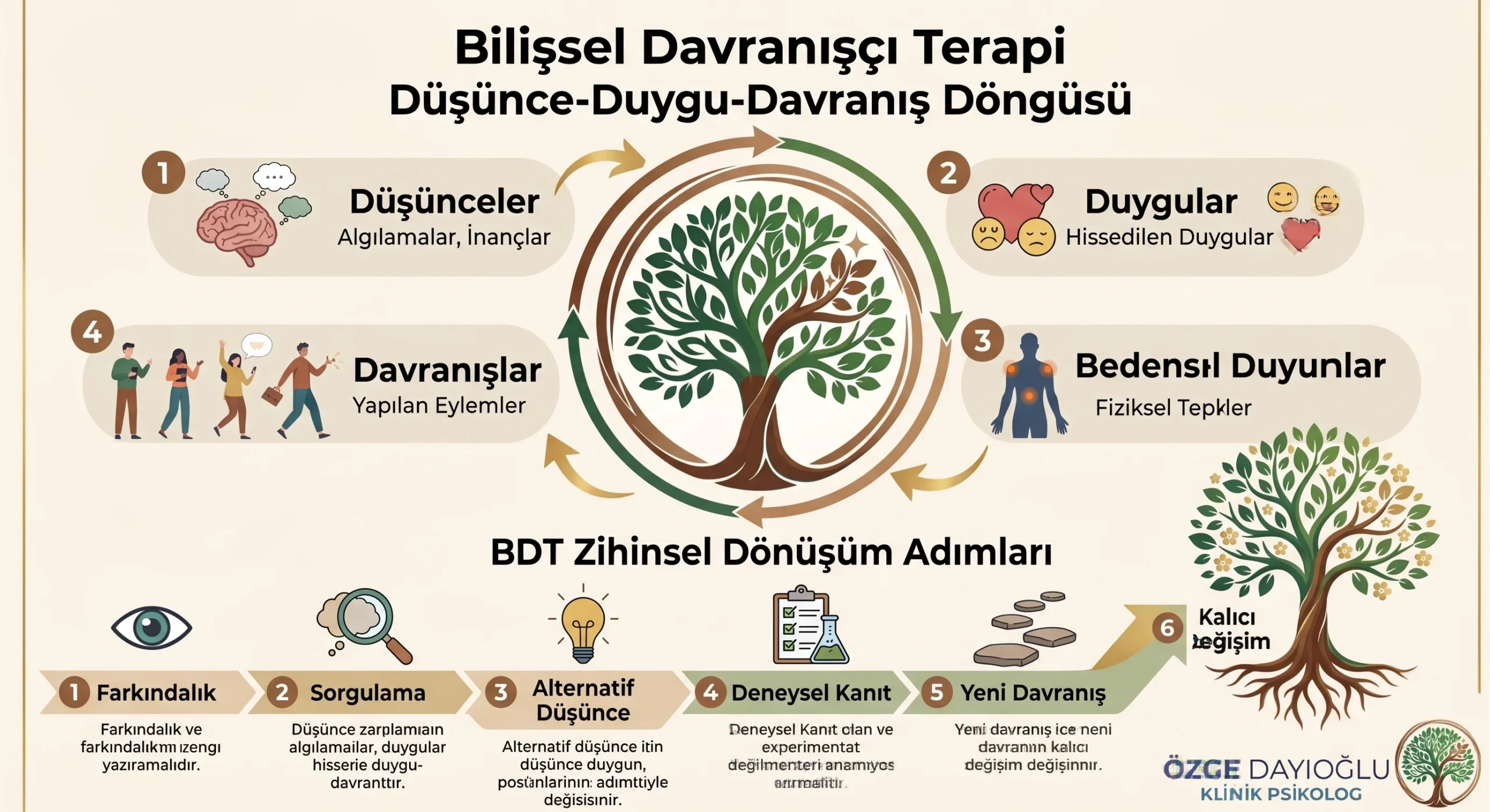 Bilişsel davranışçı terapi düşünce duygu davranış döngüsü