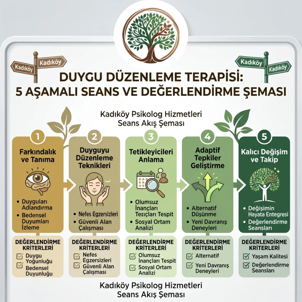 Duygu düzenleme terapisi 5 aşamalı seans ve değerlendirme şeması